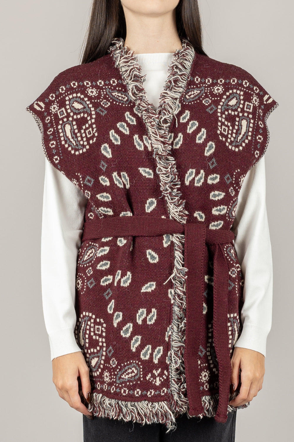 TENSIONE IN - W5HMG64A400 - GILET STAMPA BANDANA CON CINTA