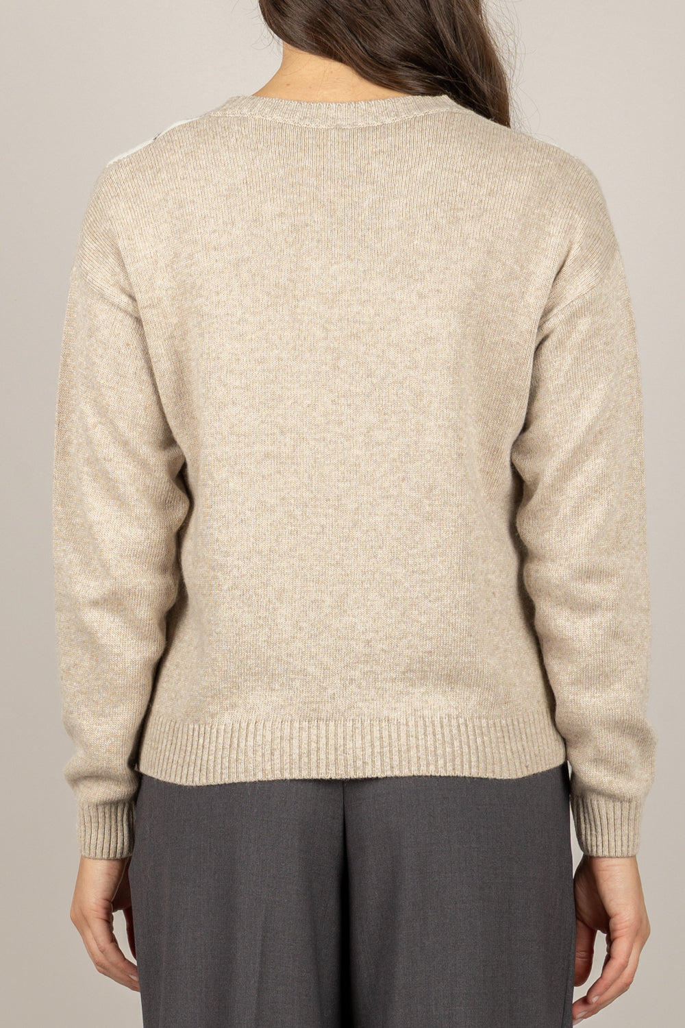 TENSIONE IN - D82036 - MAGLIA A ROMBI SCOLLO A V