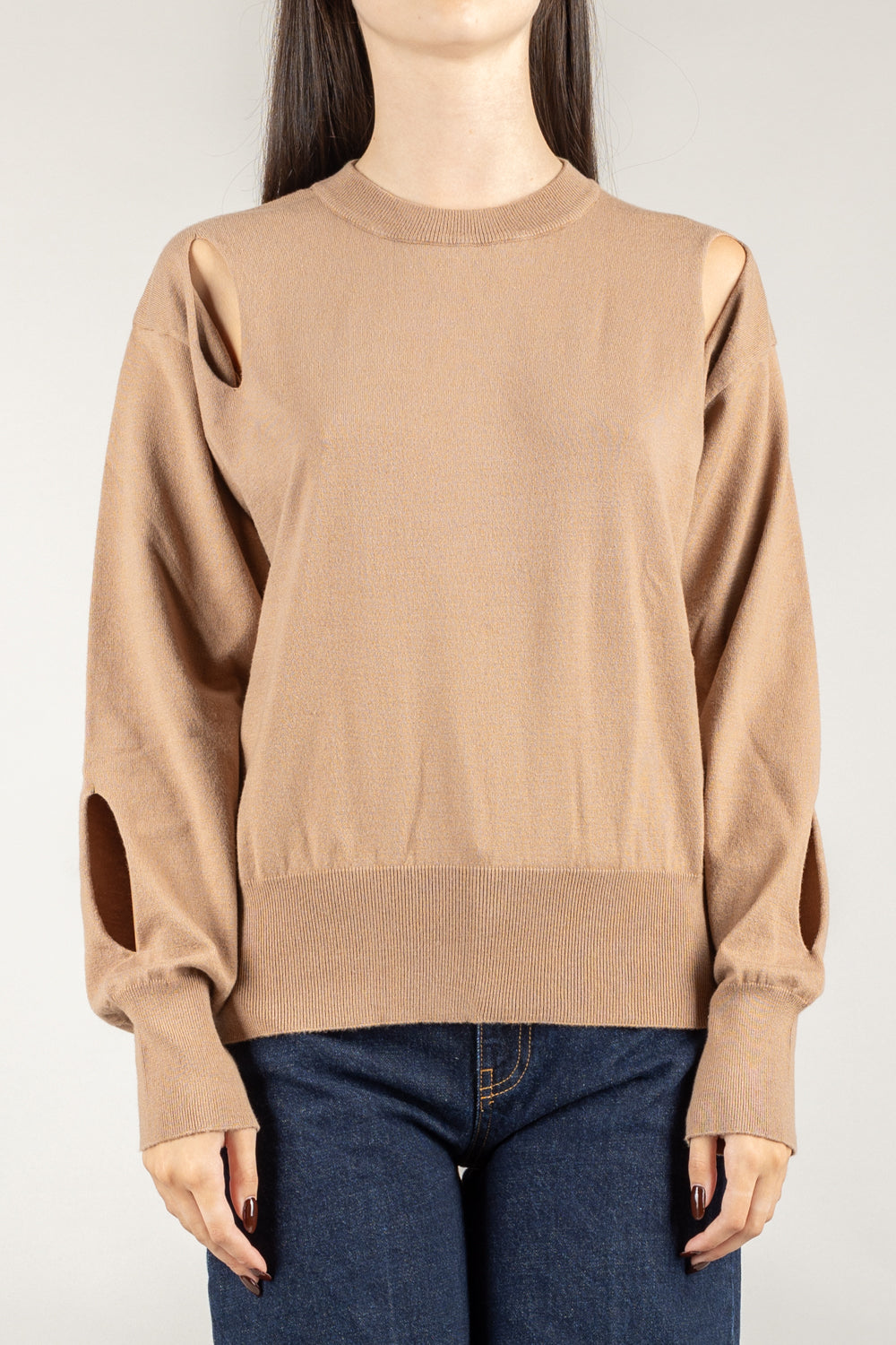 VICOLO - 44041F - MAGLIA GIROCOLLO  CON CUT OUT