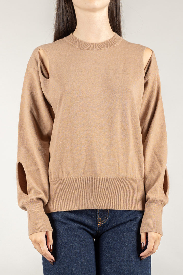 VICOLO - 44041F - MAGLIA GIROCOLLO  CON CUT OUT
