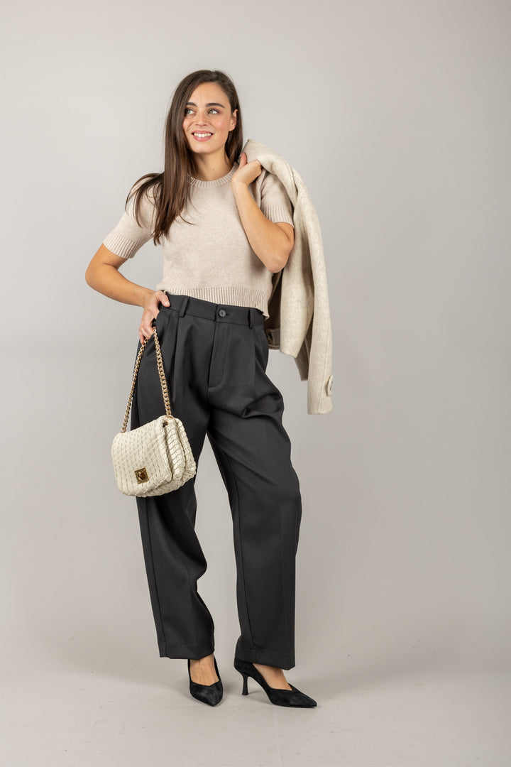 VICOLO - TF1719 - PANTALONE GAMBA DRITTA CON PINCES