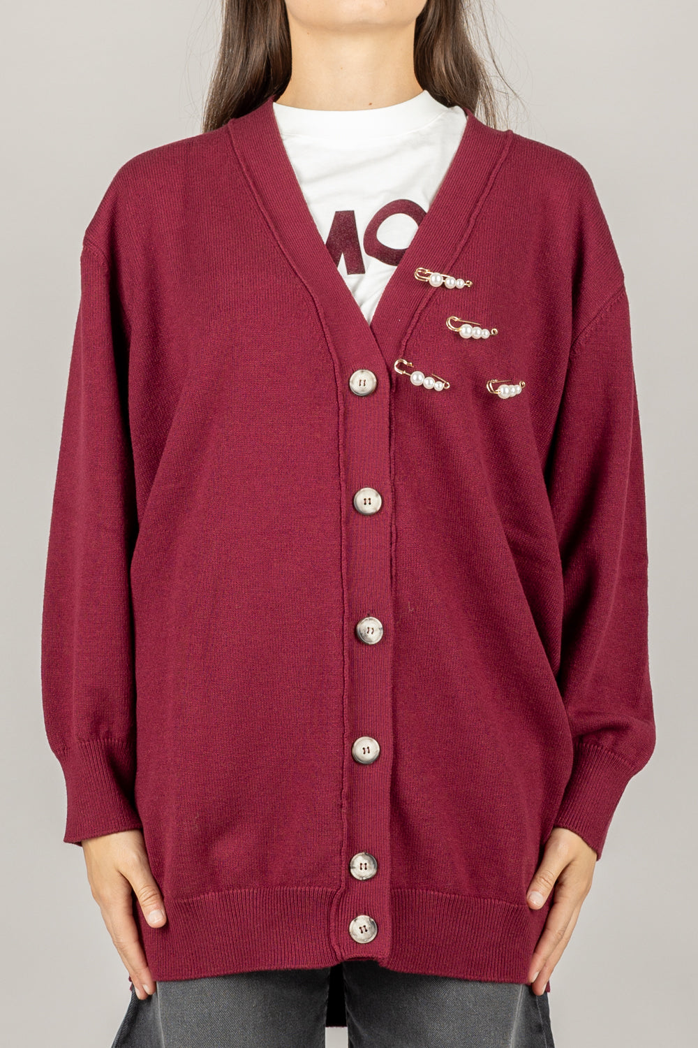 VICOLO - 77008F - CARDIGAN OVER CON SPILLA