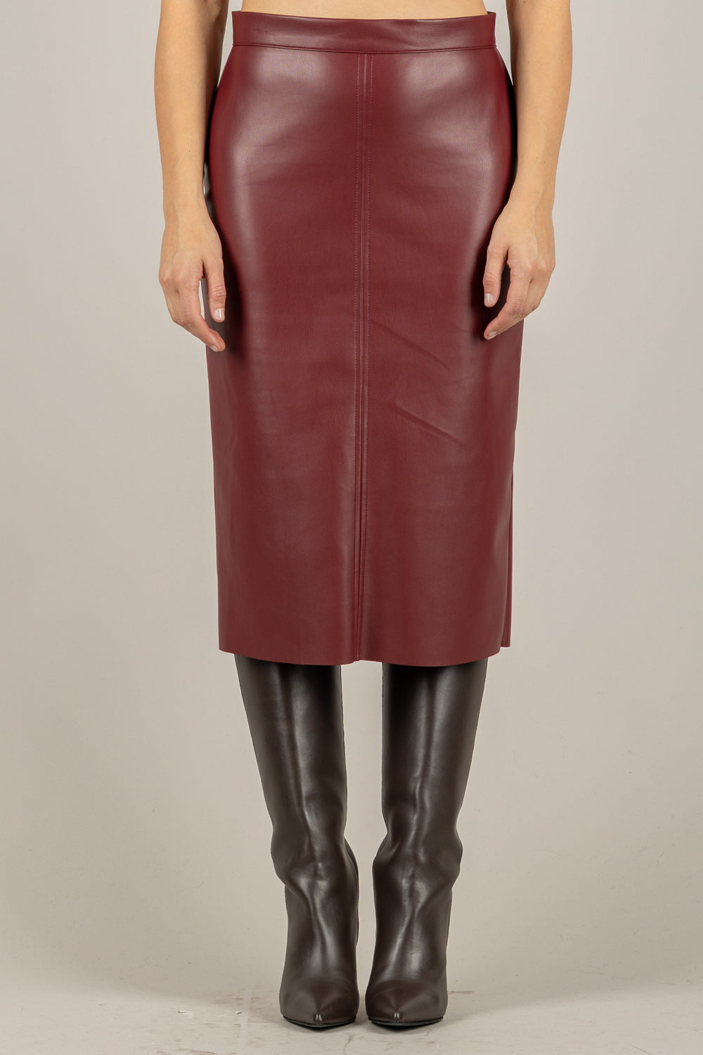 TENSIONE IN - N20087AT - GONNA MIDI IN ECOPELLE