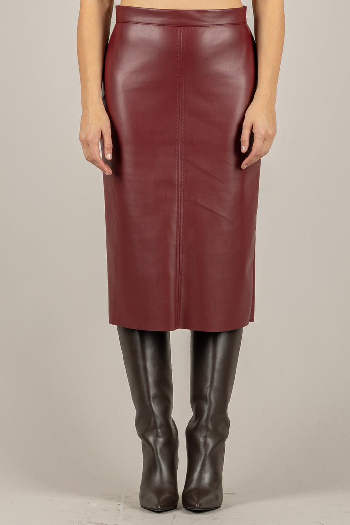 TENSIONE IN - N20087AT - GONNA MIDI IN ECOPELLE