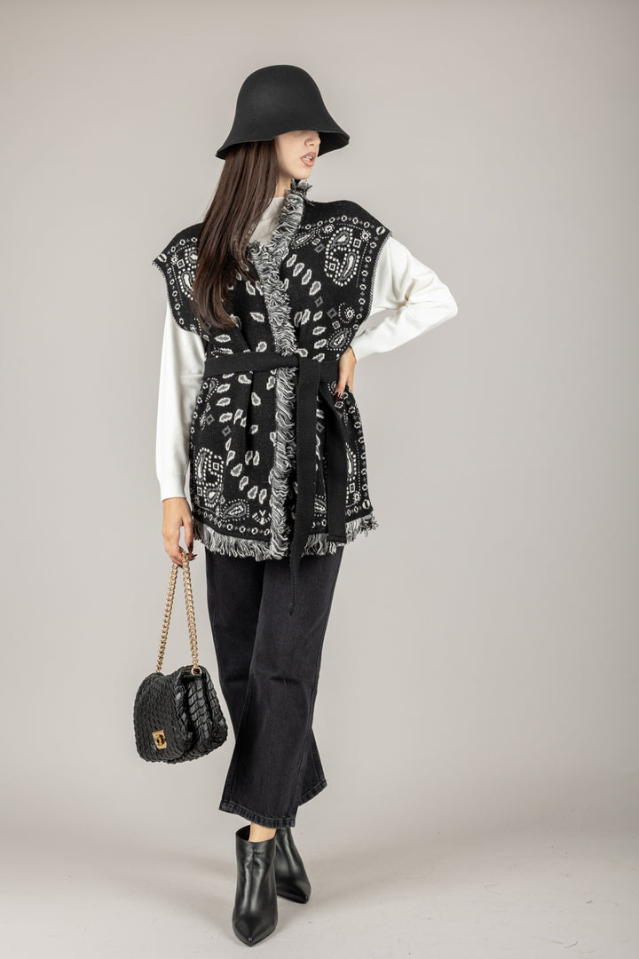 TENSIONE IN - W5HMG64A400 - GILET STAMPA BANDANA CON CINTA