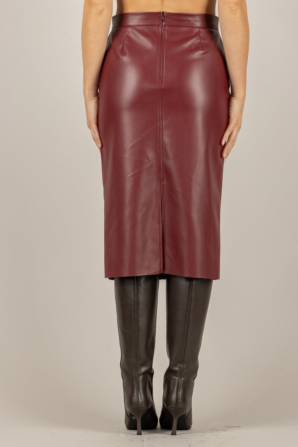 TENSIONE IN - N20087AT - GONNA MIDI IN ECOPELLE