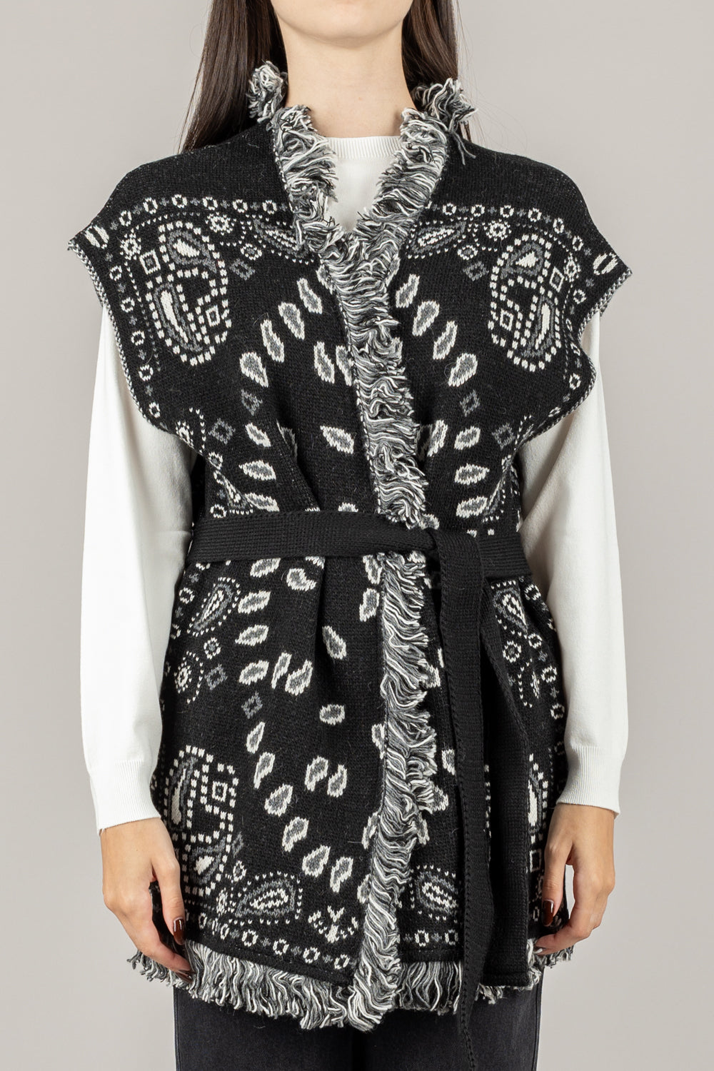TENSIONE IN - W5HMG64A400 - GILET STAMPA BANDANA CON CINTA