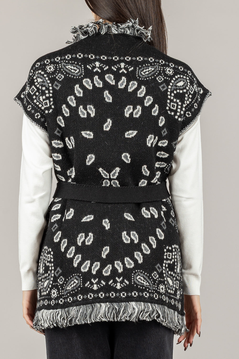 TENSIONE IN - W5HMG64A400 - GILET STAMPA BANDANA CON CINTA