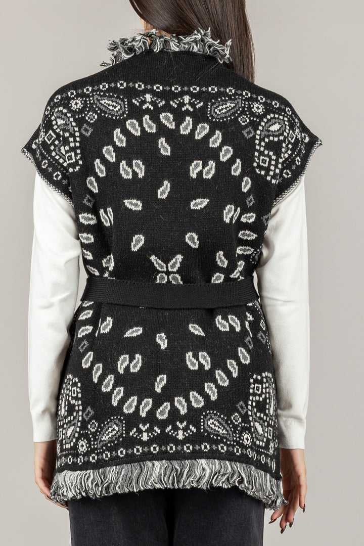 TENSIONE IN - W5HMG64A400 - GILET STAMPA BANDANA CON CINTA