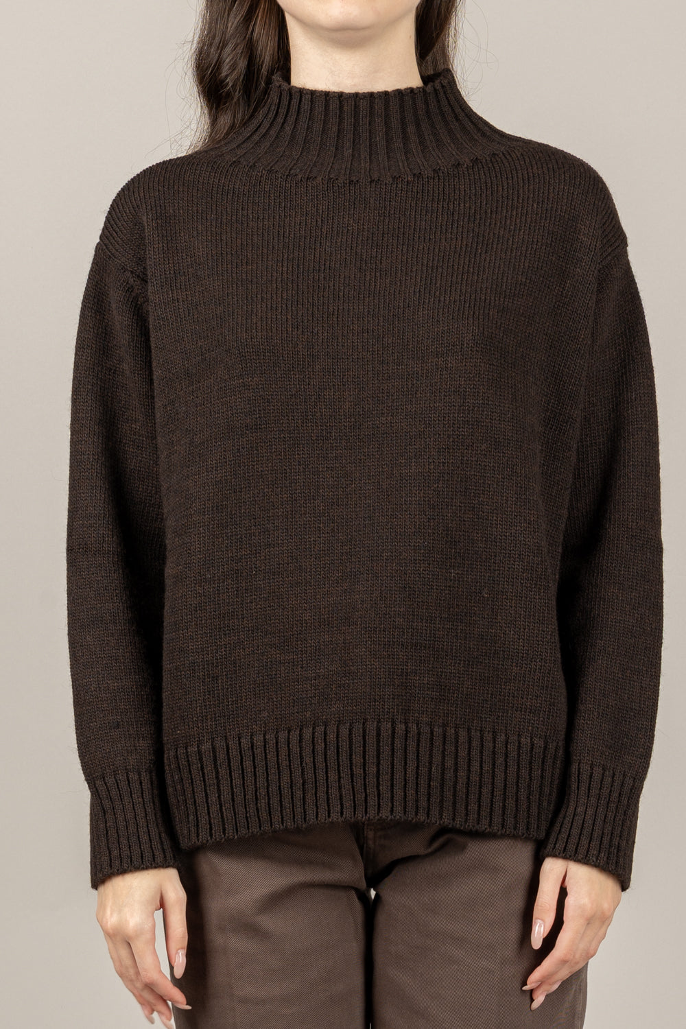 TENSIONE IN - D82044 - MAGLIA A COLLO ALTO MANICHE LUNGHE