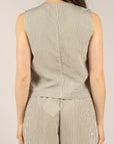VICOLO - TAB2274 - GILET GESSATO CHIUSURA BOTTONI ALTI MILITARE