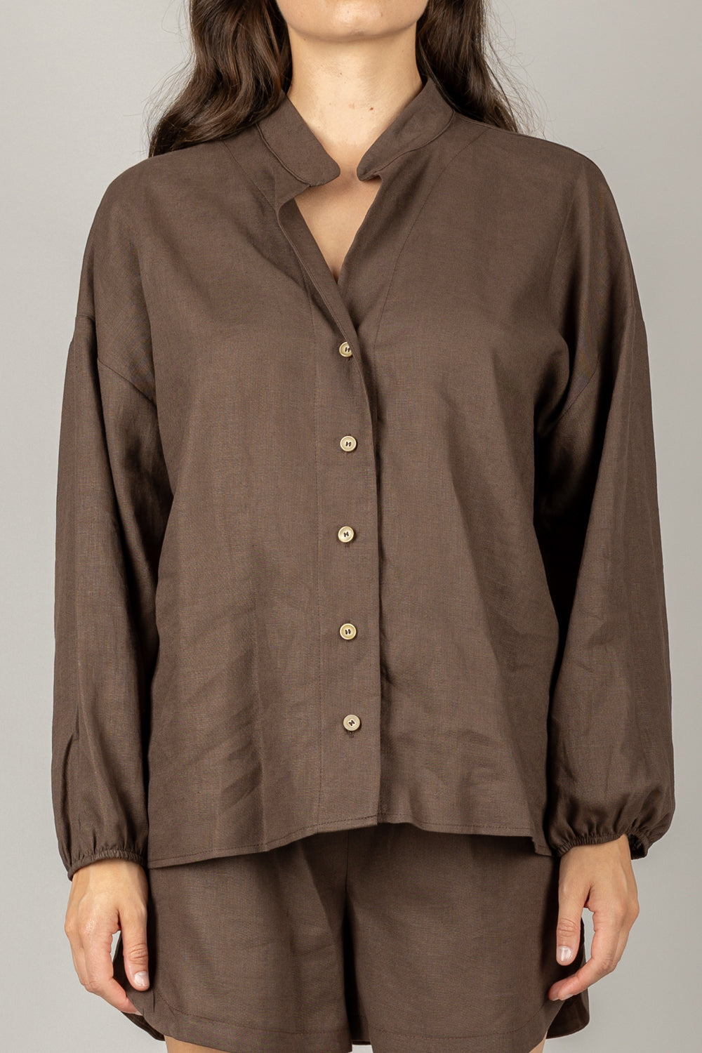TENSIONE IN - 25C7864 - COMPLETO CAMICIA E SHORTS MISTO LINO