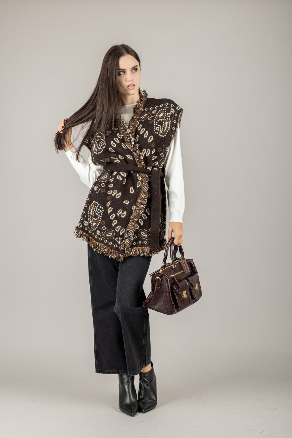 TENSIONE IN - W5HMG64A400 - GILET STAMPA BANDANA CON CINTA
