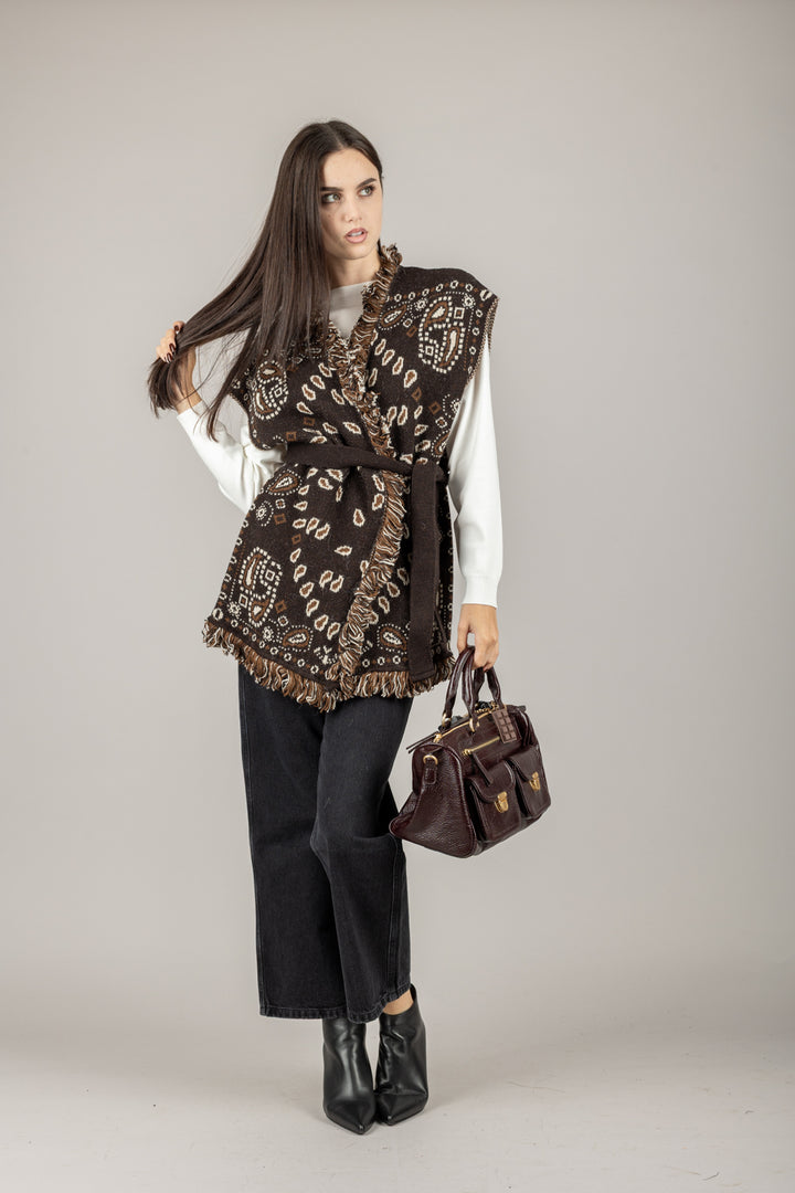 TENSIONE IN - W5HMG64A400 - GILET STAMPA BANDANA CON CINTA