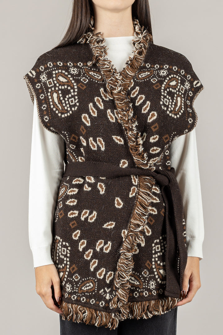 TENSIONE IN - W5HMG64A400 - GILET STAMPA BANDANA CON CINTA