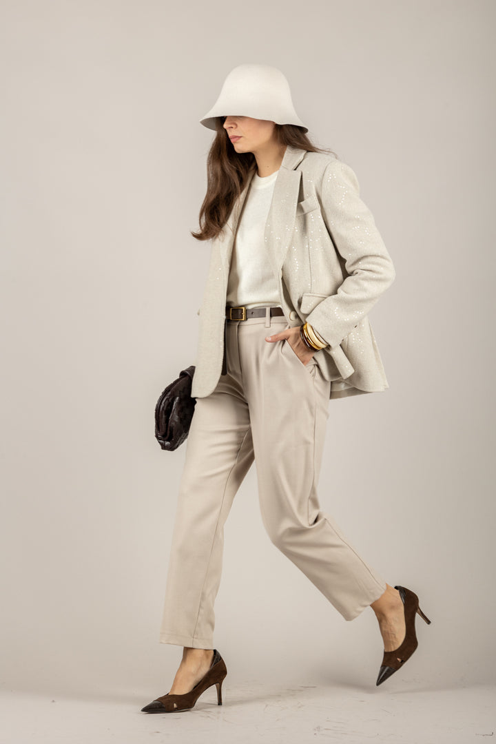 TENSIONE IN - 26B1440 - GIACCA OVER SPIGATA CON PAILLETTES