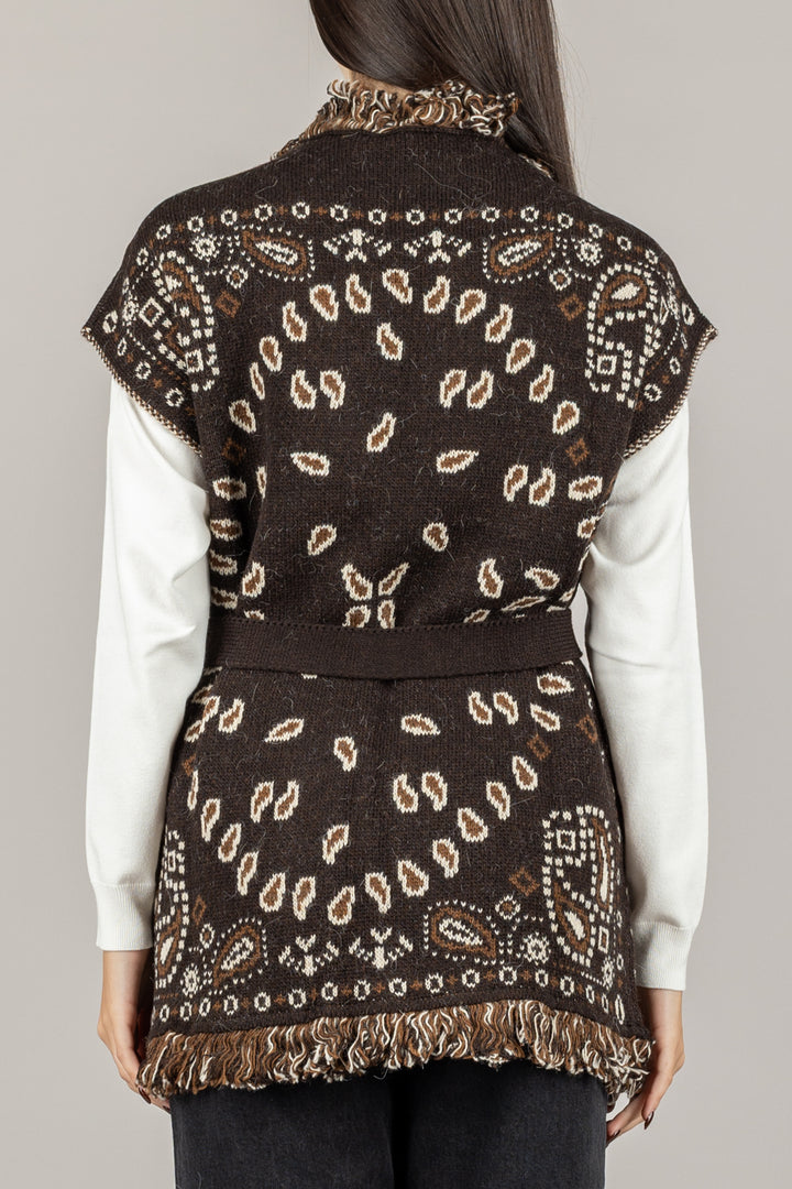 TENSIONE IN - W5HMG64A400 - GILET STAMPA BANDANA CON CINTA