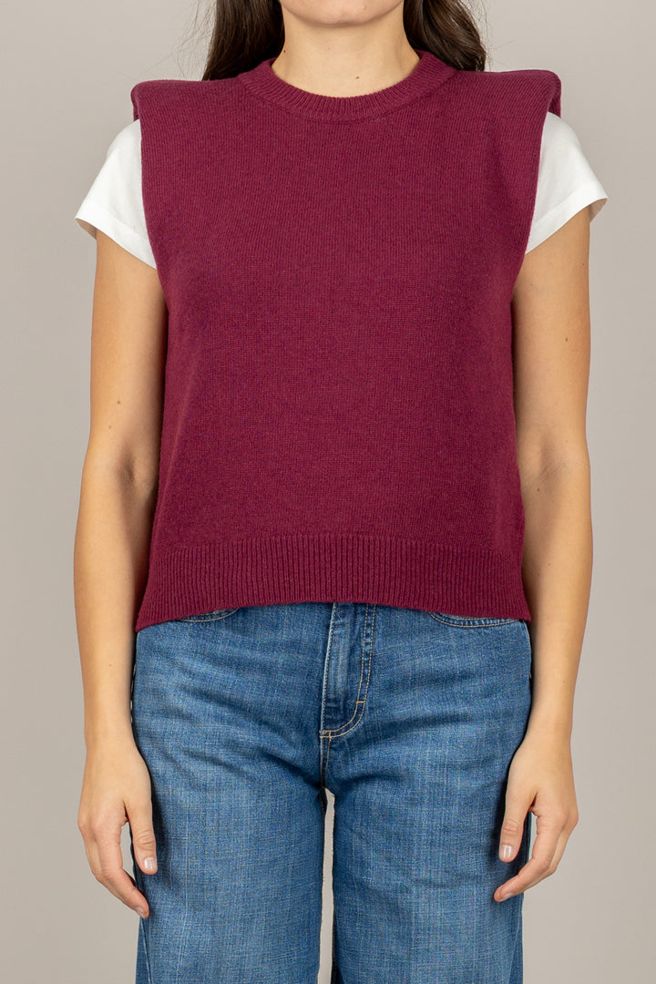 TENSIONE IN - D80088 - MAGLIA SMANICATA CON SPALLINE