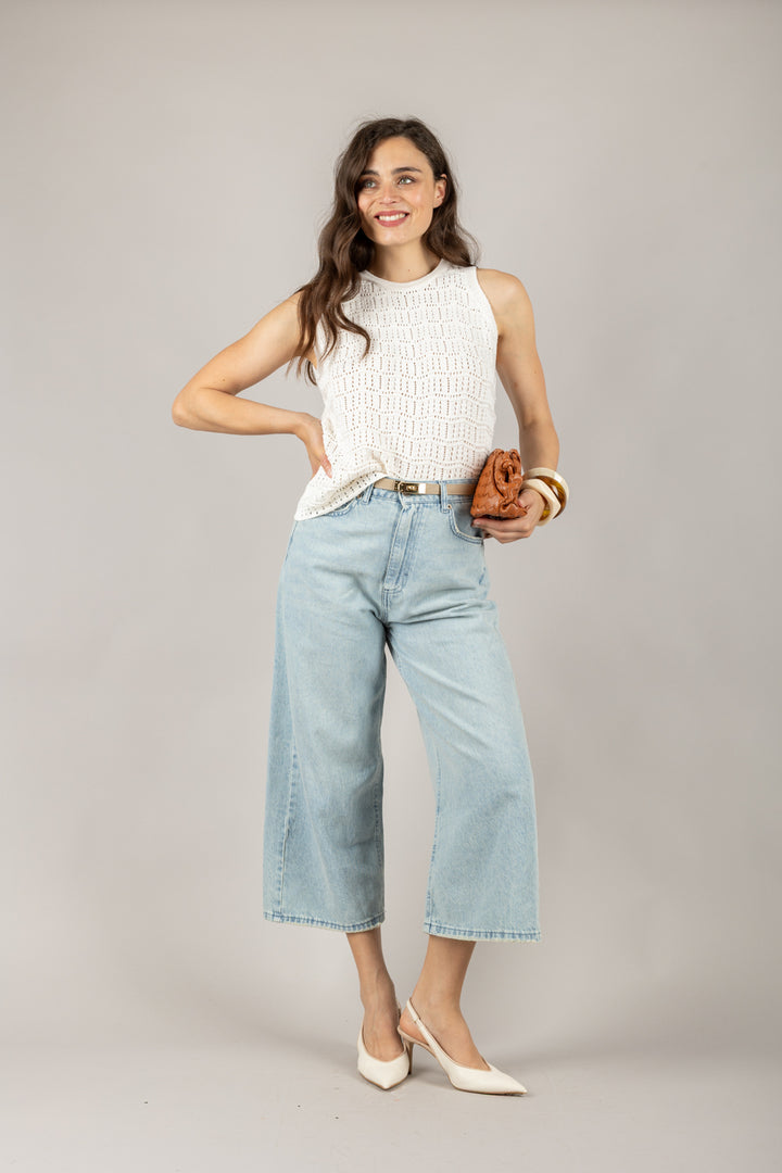 VICOLO - 77124D - GILET GIROCOLLO IN MAGLIA