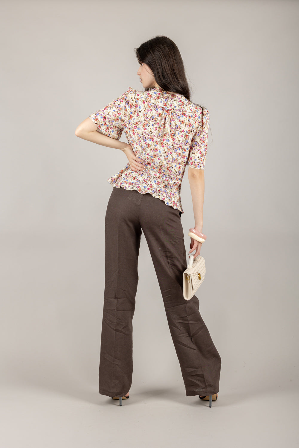 TENSIONE IN - C50276AT - CAMICIA FLOREALE SCOLLO A V