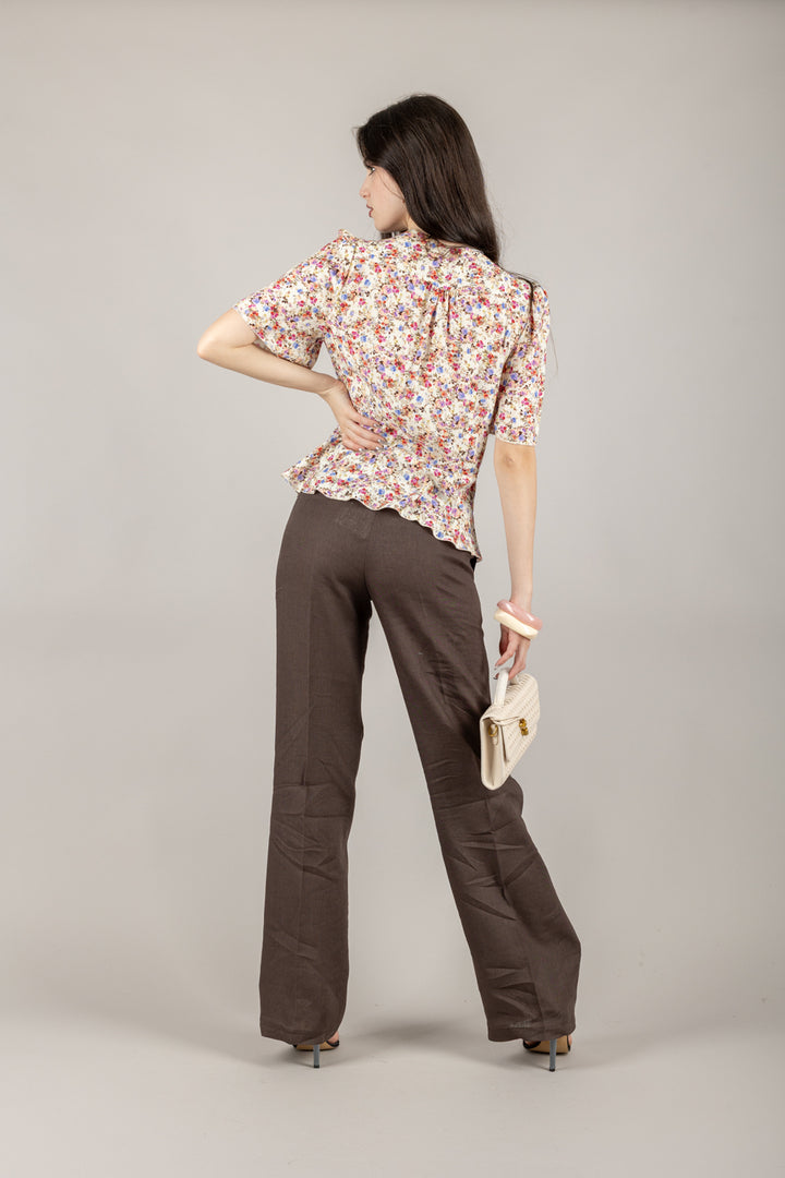 TENSIONE IN - C50276AT - CAMICIA FLOREALE SCOLLO A V