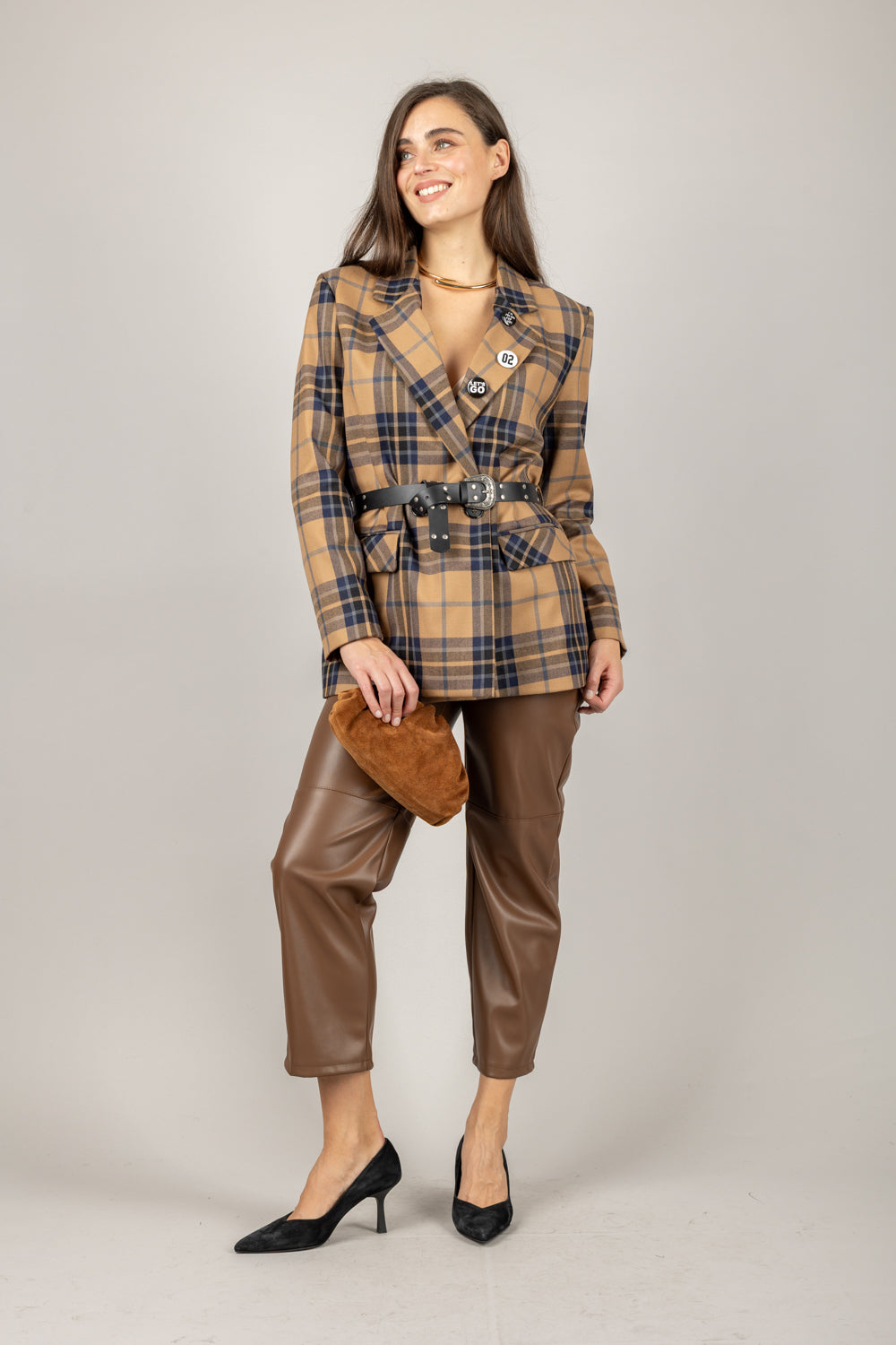 IMPERIAL - P6D5KGJ - PANTALONE ECOPELLE GAMBA DRITTA