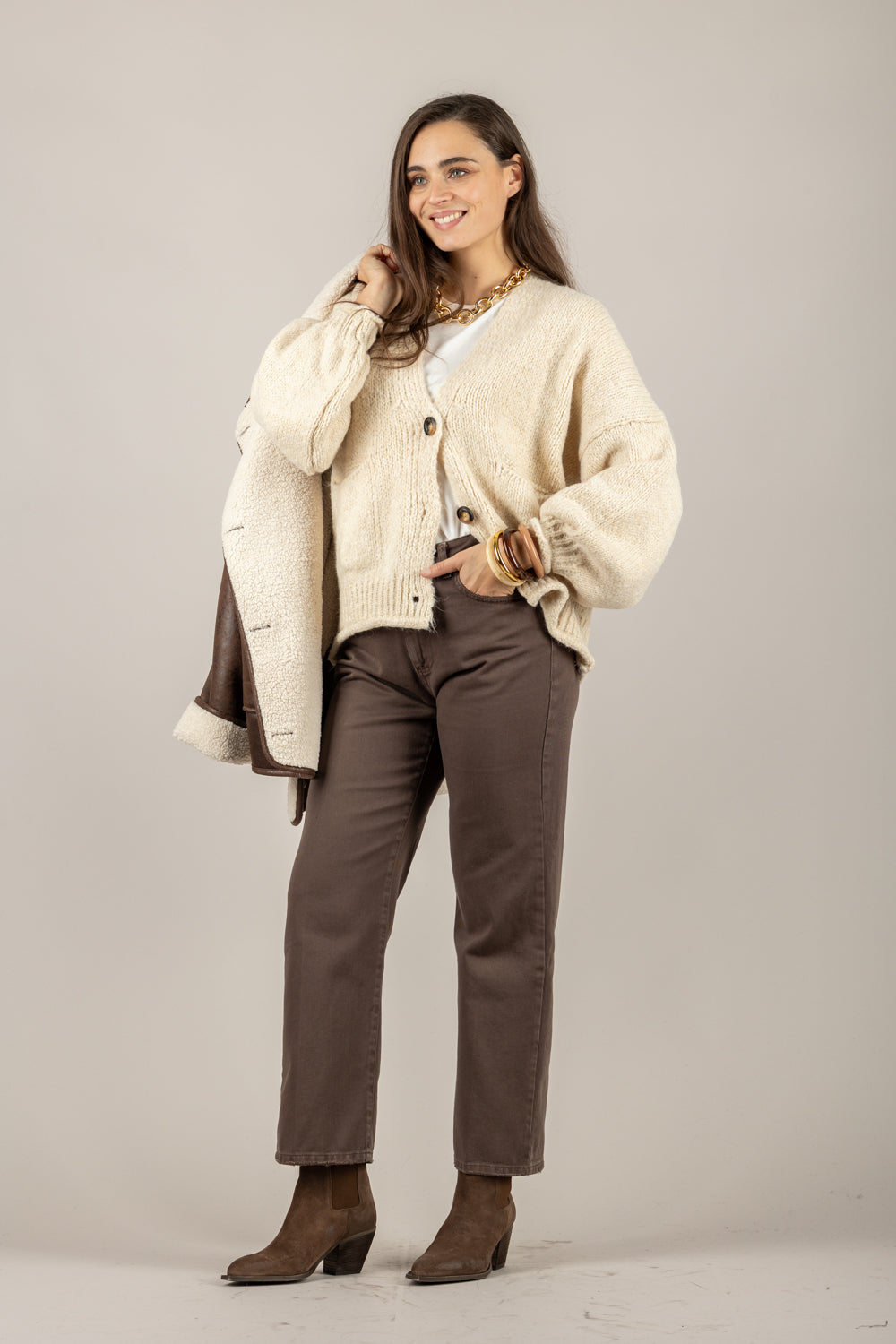 HAVEONE - JIT-P020 - CARDIGAN OVER TRE BOTTONI