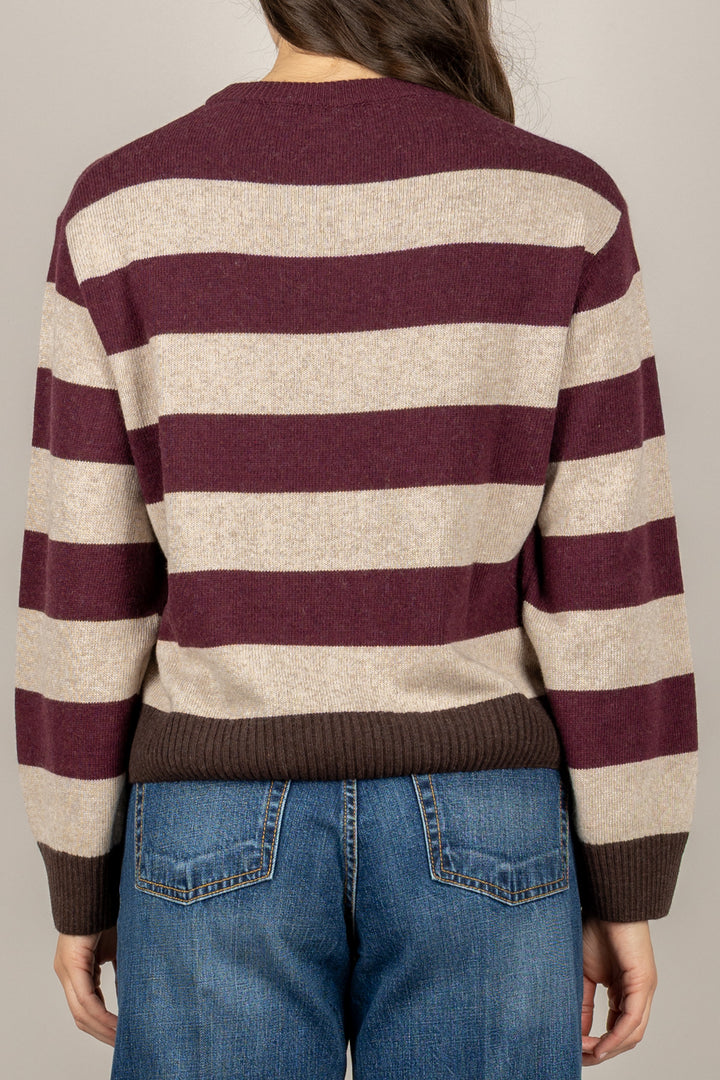 TENSIONE IN - D82002 - MAGLIA A RIGHE GIROCOLLO