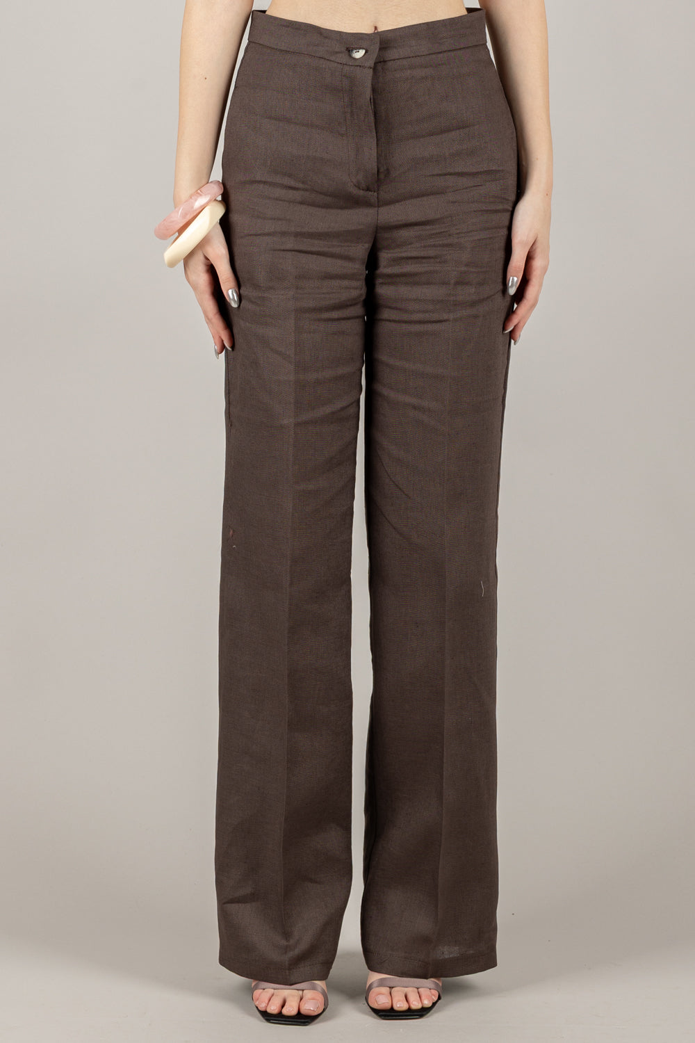 VICOLO - TD1872 - PANTALONE PALAZZO LINO