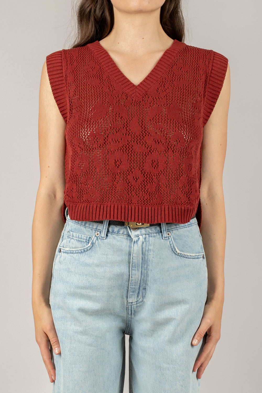 VICOLO - 77133D - GILET SCOLLO A V UNCINETTO