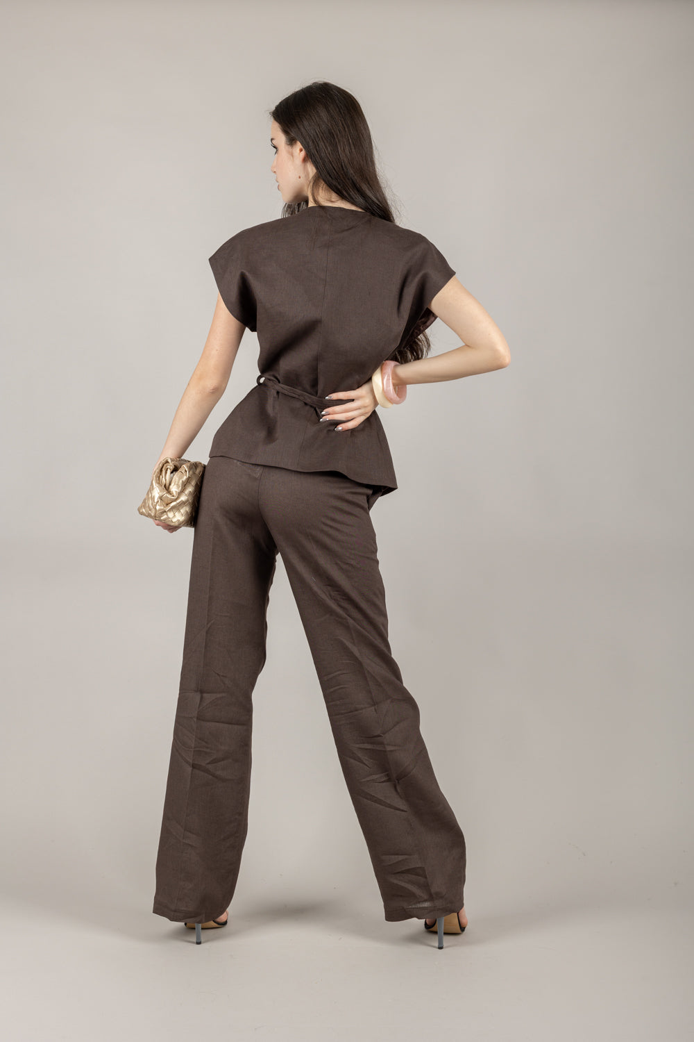 VICOLO - TD1872 - PANTALONE PALAZZO LINO