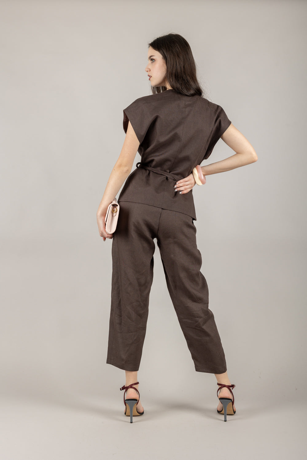 VICOLO - TD1876 - PANTALONE SIGARETTA IN LINO