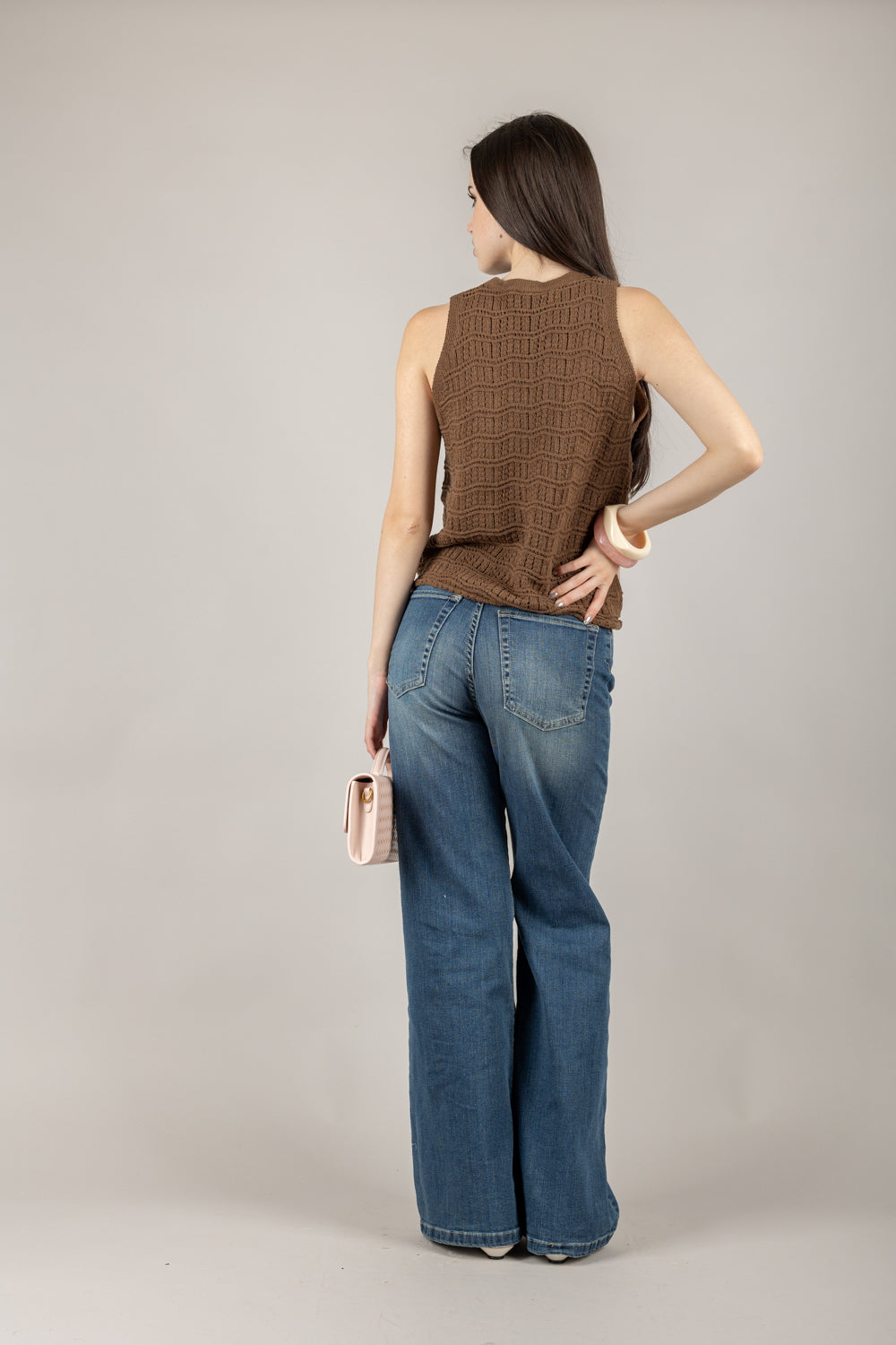 VICOLO - 77124D - GILET GIROCOLLO IN MAGLIA