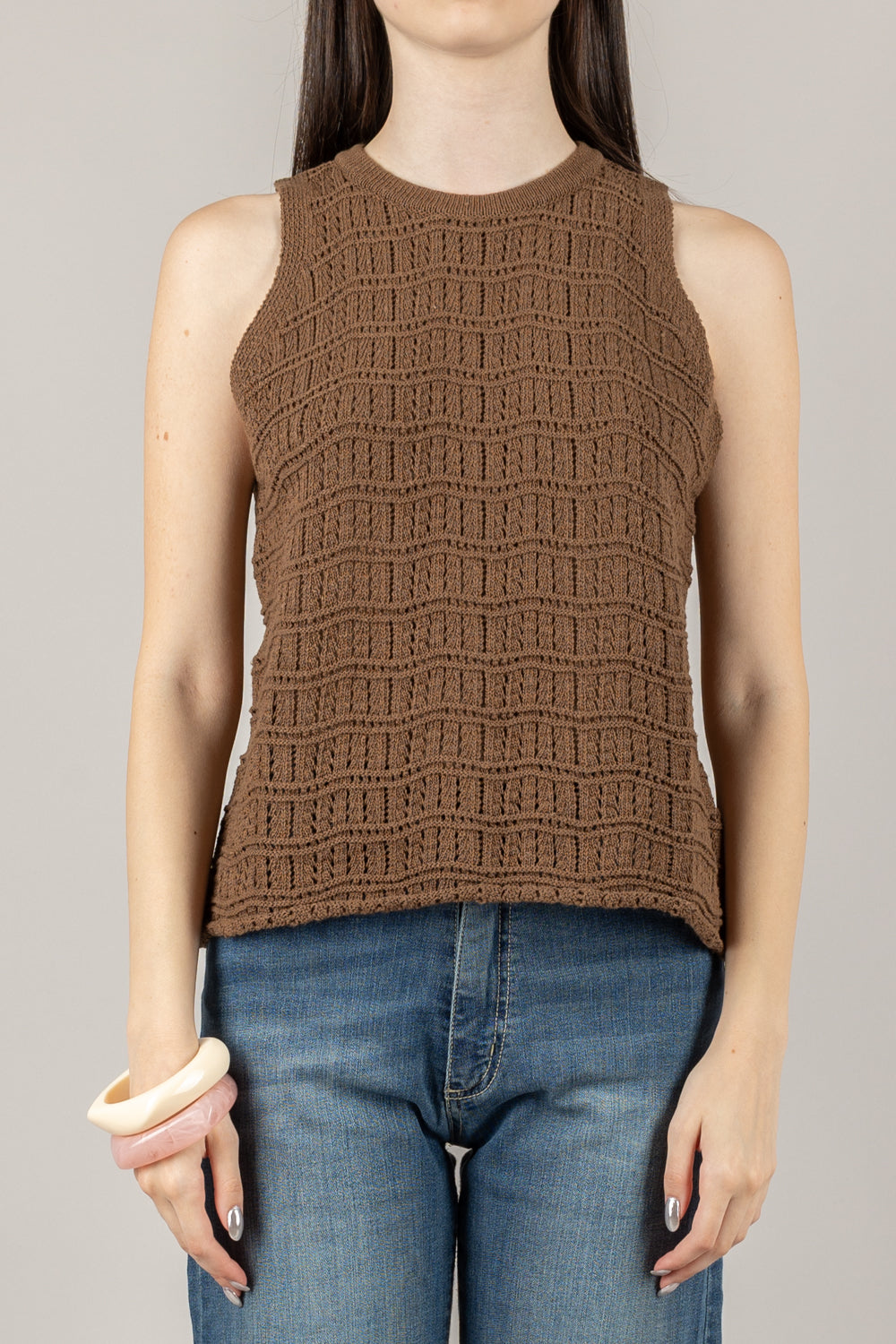 VICOLO - 77124D - GILET GIROCOLLO IN MAGLIA