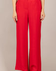 HAVEONE - PIA-Q532 - PANTALONE GAMBA DRITTA CON CINTURA CILIEGIA