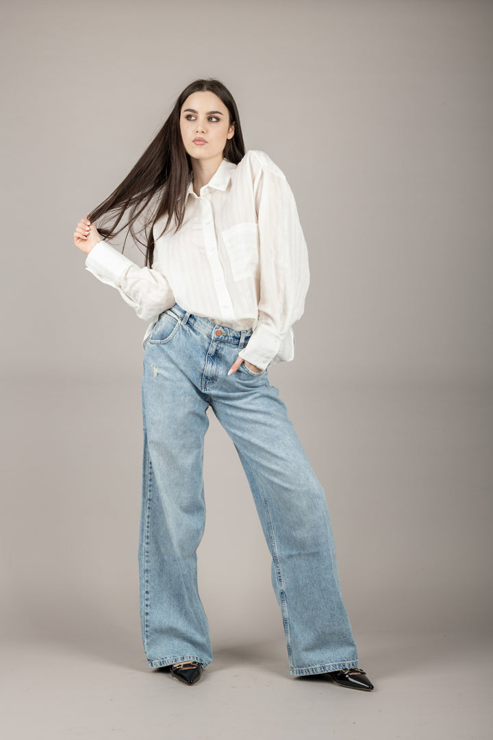 HAVEONE - CVI-N030 - CAMICIA FLUIDA CON TASCHINO