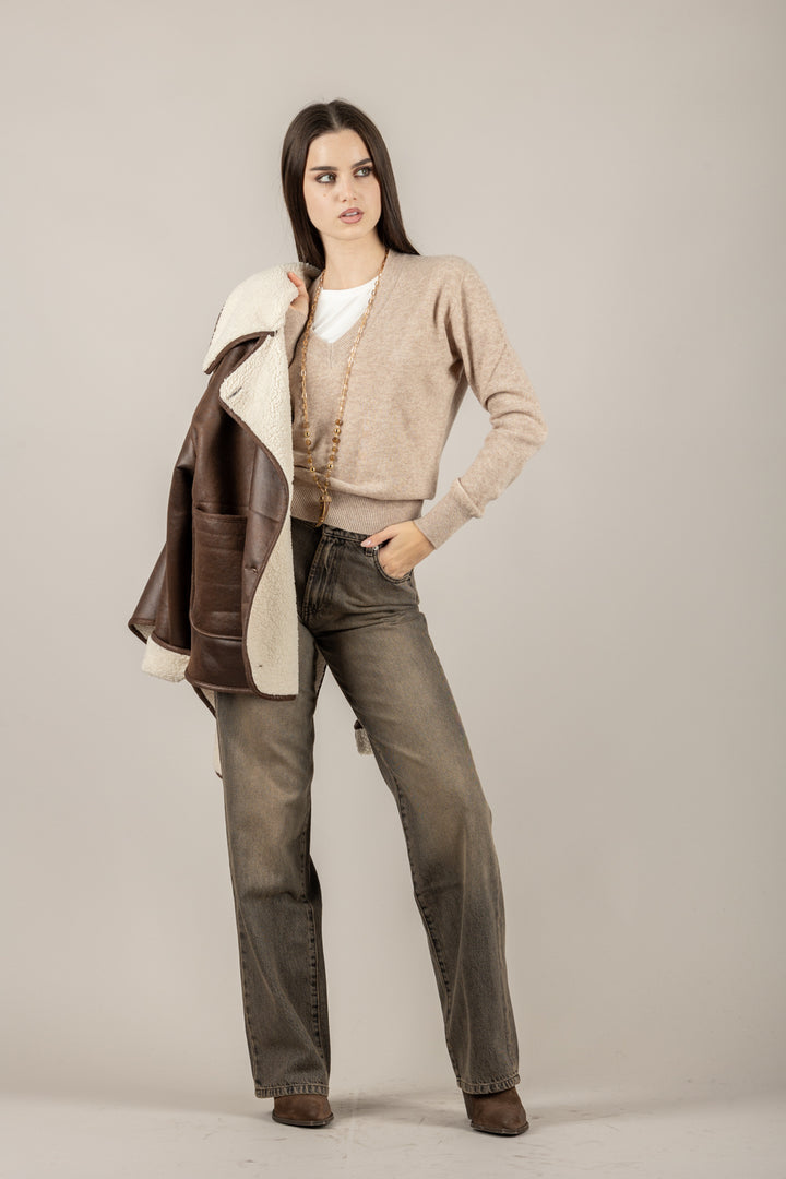 TENSIONE IN - WL180AI25 - MAGLIA SCOLLO A V