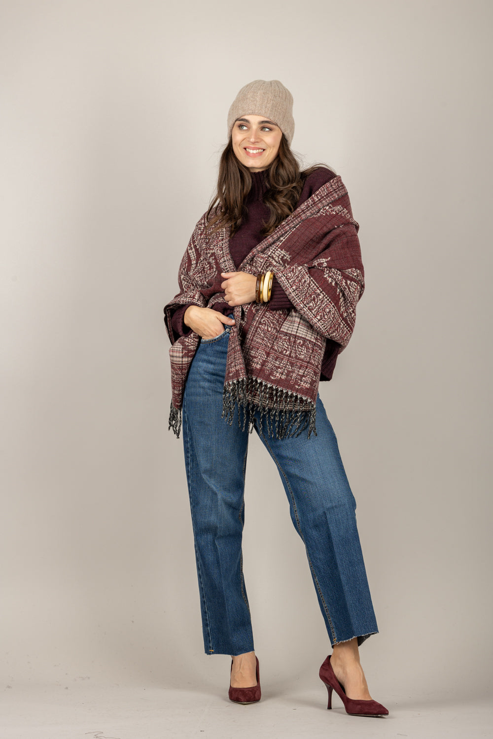 TENSIONE IN - D82044 - MAGLIA A COLLO ALTO MANICHE LUNGHE