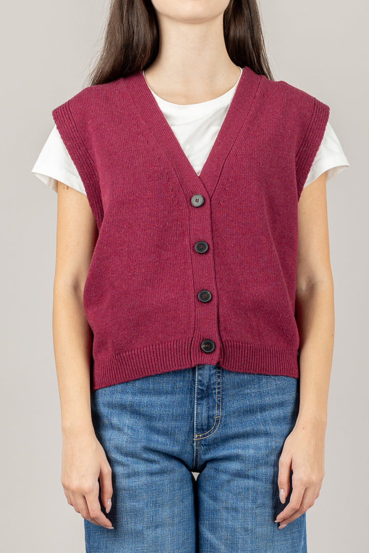 VICOLO - 77277F - GILET SCOLLO A V CON BOTTONI