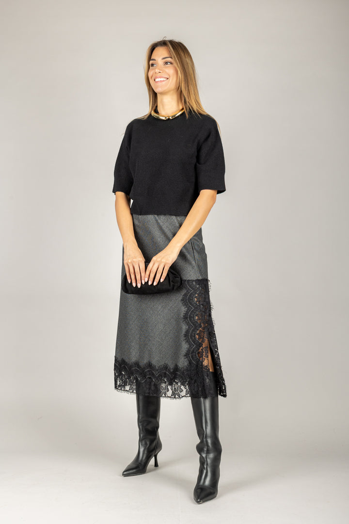 TENSIONE IN - 37619 - GONNA MIDI CON PIZZO