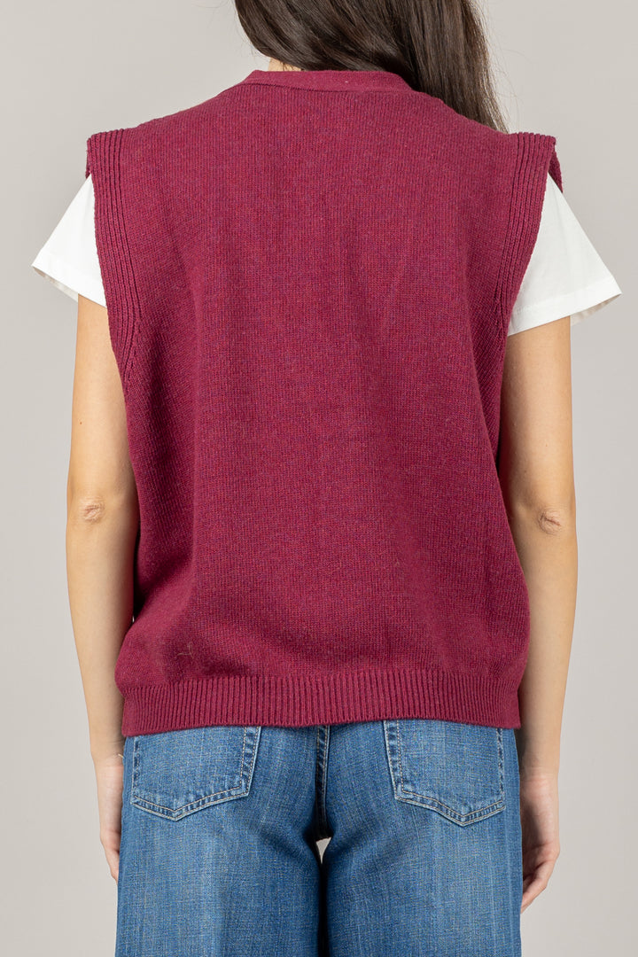 VICOLO - 77277F - GILET SCOLLO A V CON BOTTONI