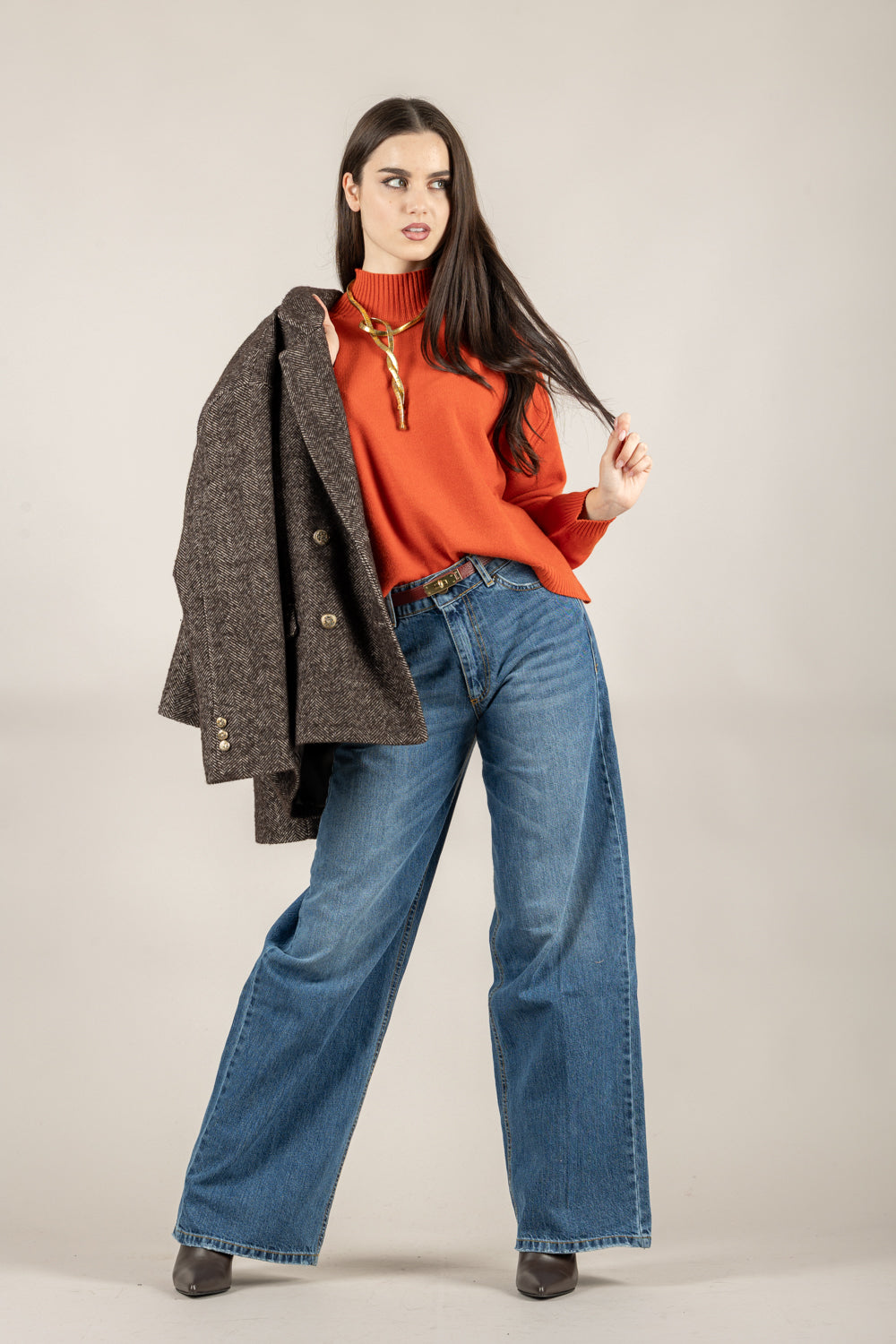 VICOLO - 77063F - MAGLIA MEZZO COLLO