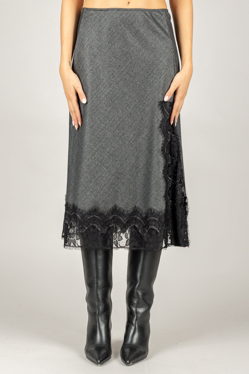 TENSIONE IN - 37619 - GONNA MIDI CON PIZZO