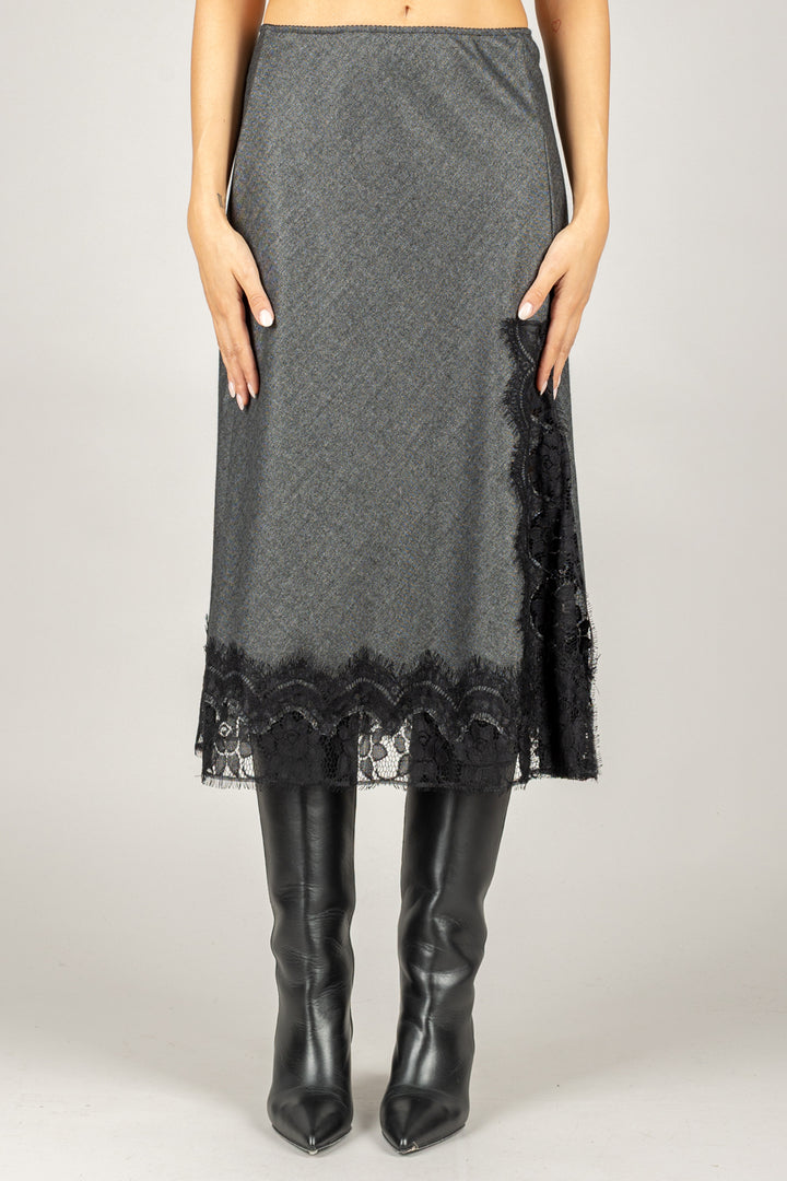 TENSIONE IN - 37619 - GONNA MIDI CON PIZZO