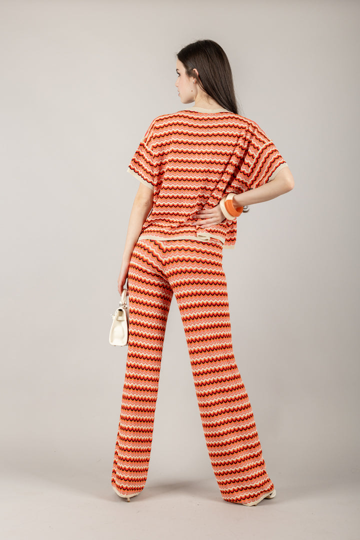 VICOLO - 22154D - PANTALONE FANTASIA CHEVRON