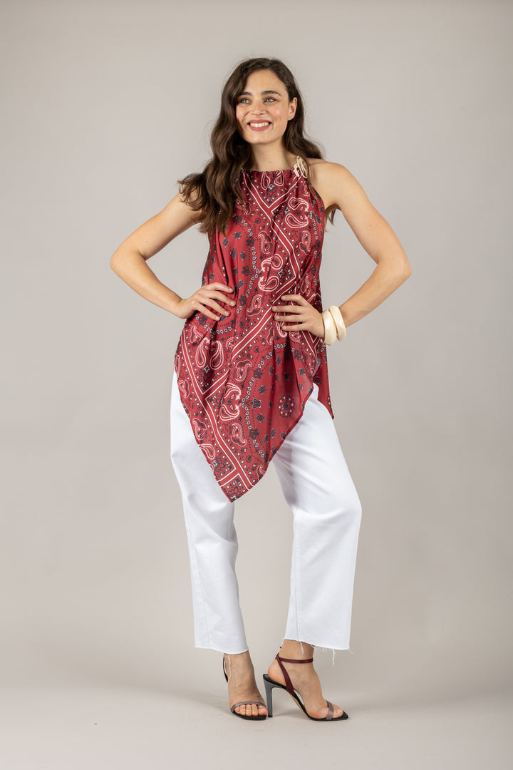 HAVEONE - RMI-N086 - TOP A FAZZOLETTO STAMPA BANDANA