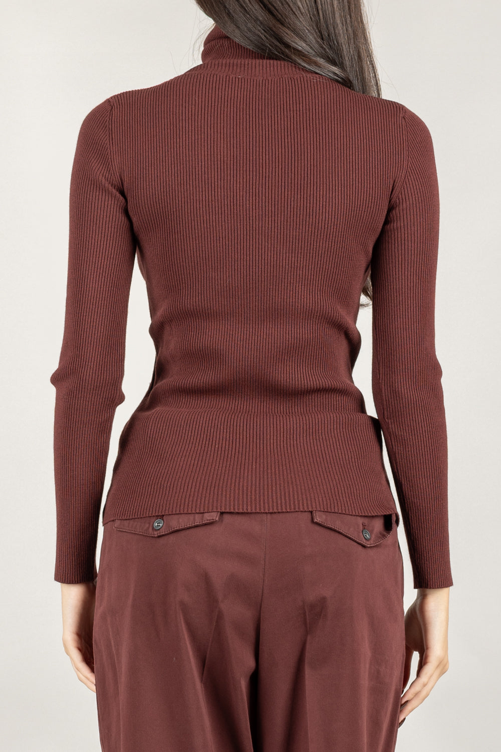 VICOLO - 22106F - MAGLIA COSTINA ASIMMETRICA