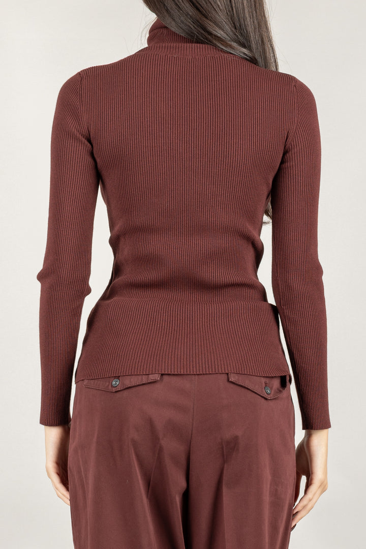 VICOLO - 22106F - MAGLIA COSTINA ASIMMETRICA