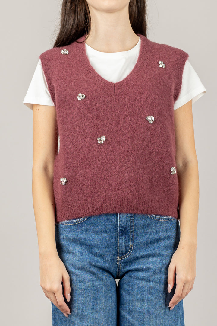 VICOLO - 55049F - GILET MOHAIR CON APPLICAZIONI