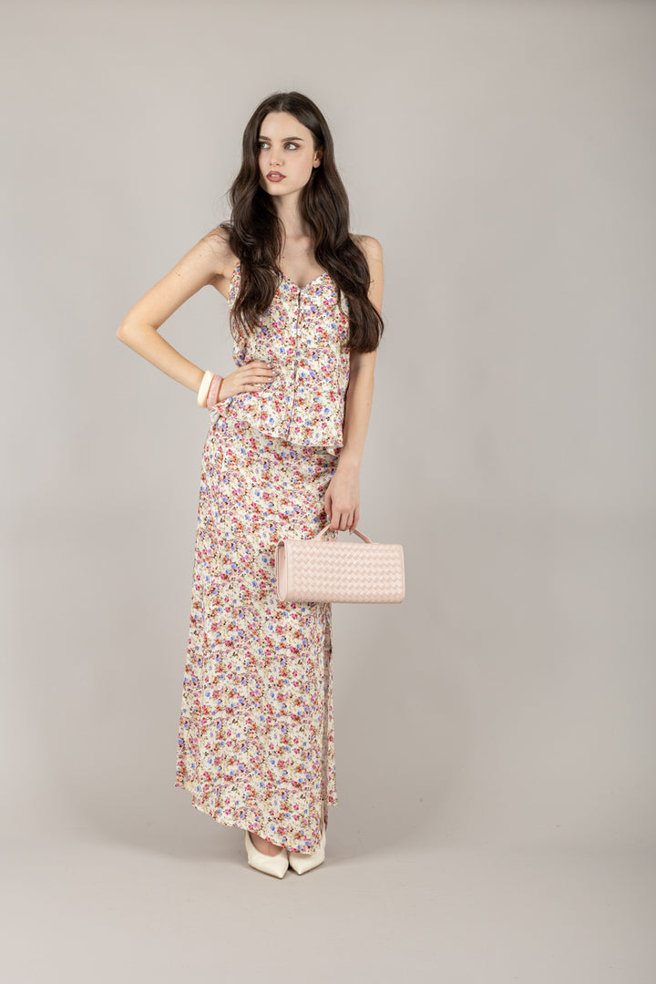 TENSIONE IN - N20049AT - GONNA FLOREALE MIDI CON SPACCO